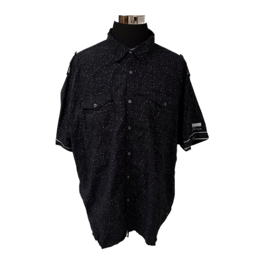Truth Substance Common Sense Mens 4X Black Polka Dot Short Sleeve Shirt